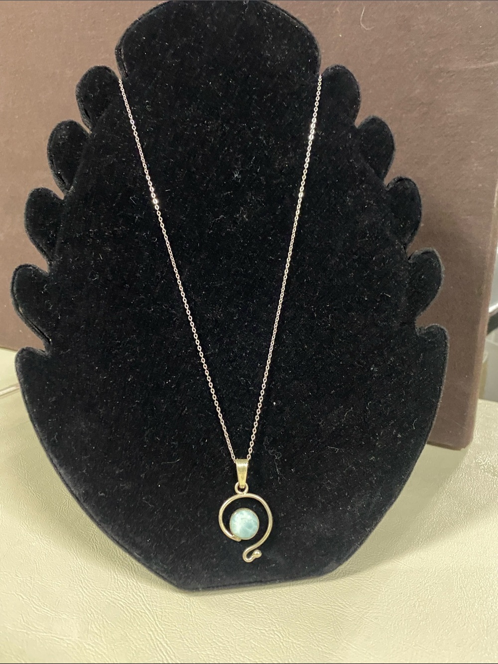 Sterling silver 925 stamped 19” necklace with natural stone